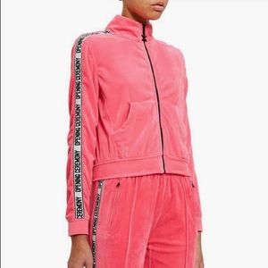 Opening ceremony XS pink velour track zip up